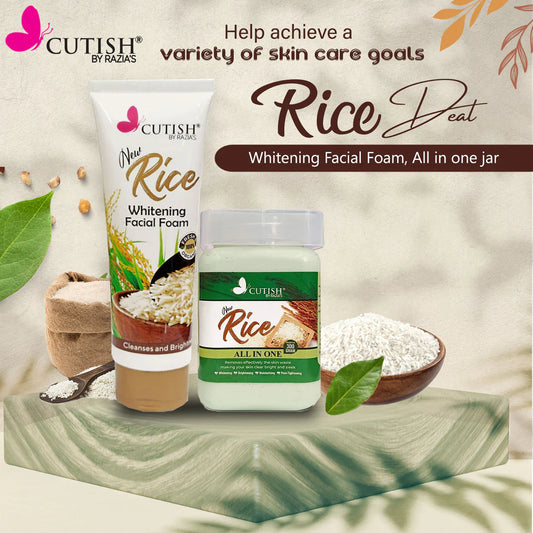Rice Facial Foam + Rice All In One Facial Bundle Deal