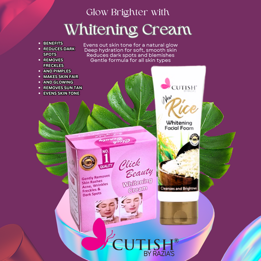 Night Whitening Cream & Rice Whitening Facial Foam Deal 3
