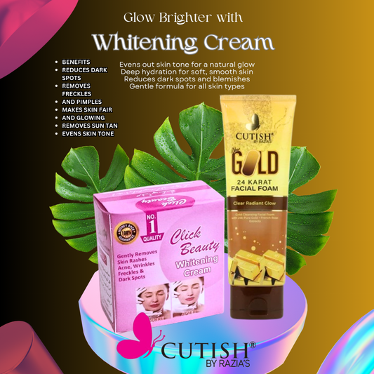 Night Whitening Cream & Gold 24 Carat Facial Foam Deal 2