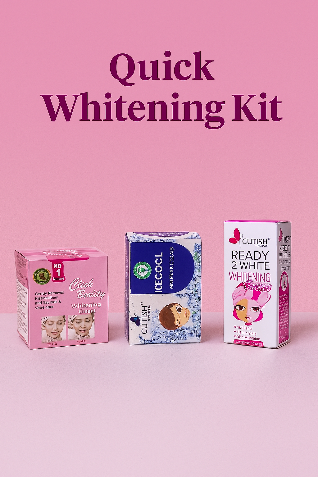 Whitening Cream + Ice Cool Soap + Whitening Serum)
