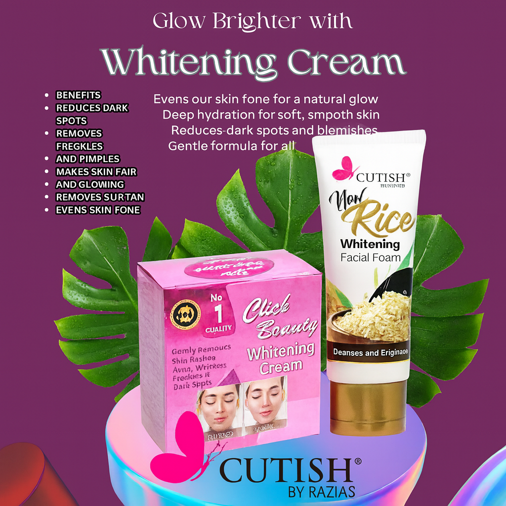 Night Whitening Cream & Rice Whitening Facial Foam Deal 3