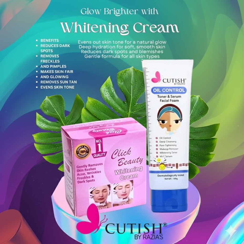 NIGHT WHITENING CREAM & Oil Control Toner & Serum Facial Foam DEAL 6