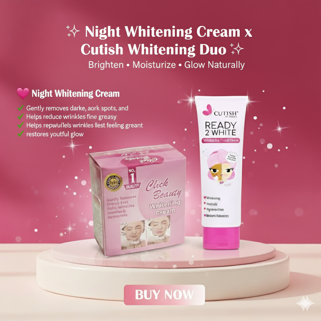 Night Whitening Cream & Ready 2 White Facial Foam Deal 1