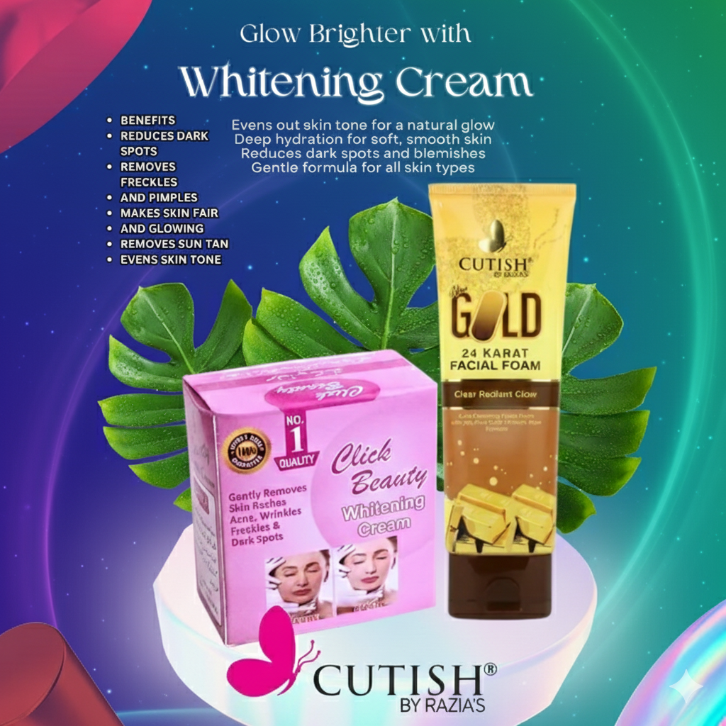 Night Whitening Cream & Gold 24 Carat Facial Foam Deal 2