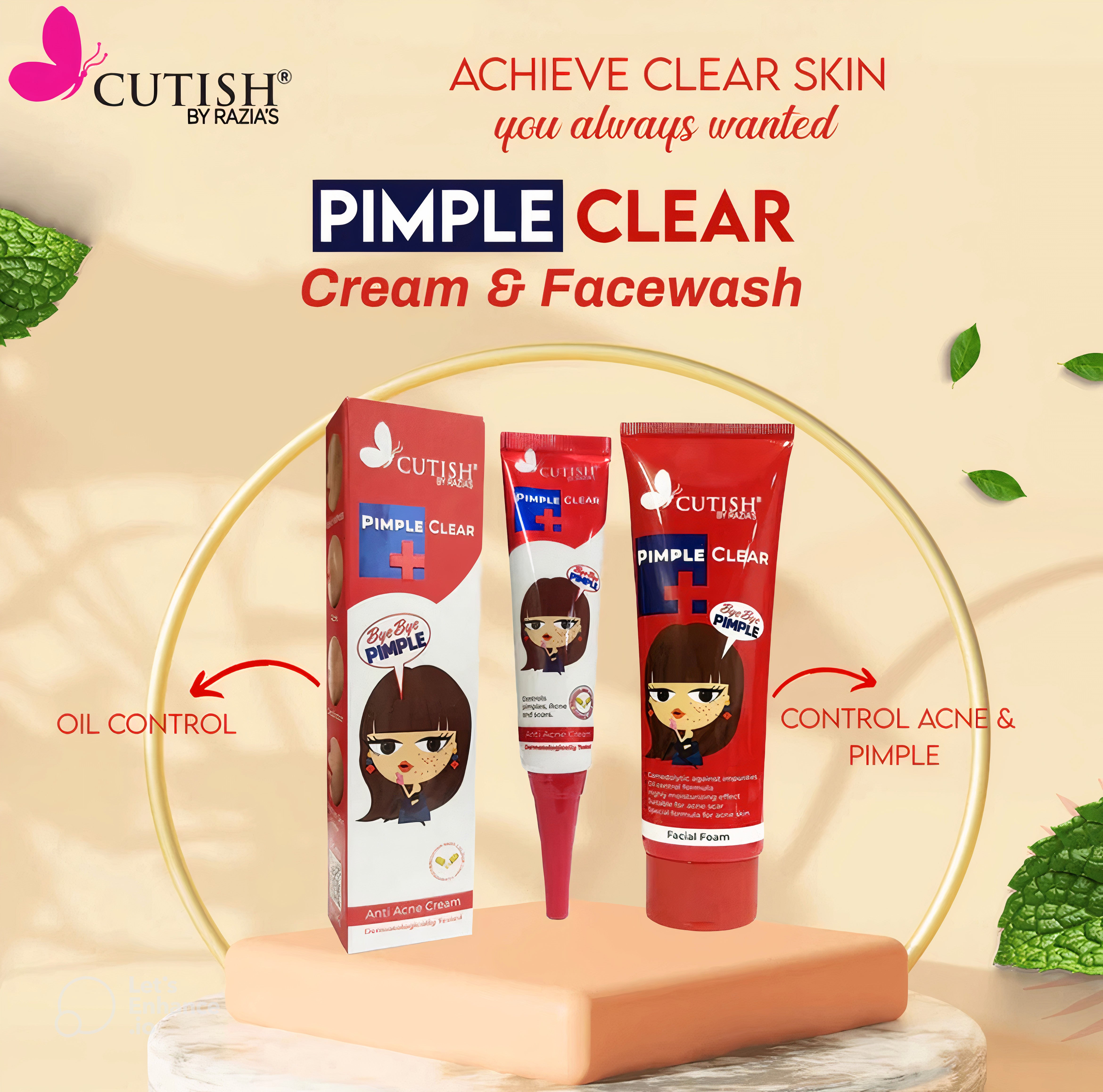 Cutish Pimple Facial Foam + Pimple Cream Deal