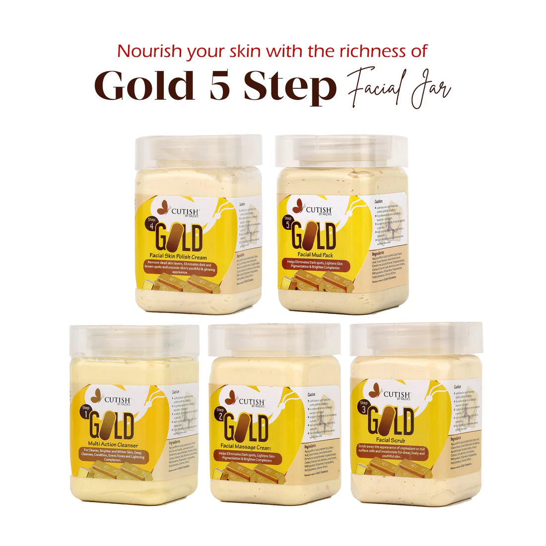 GOLD WHTENING 5IN1 FACIAL, GOLD FACIAL FOAM, GOLD WHITENING CREAM DEAL